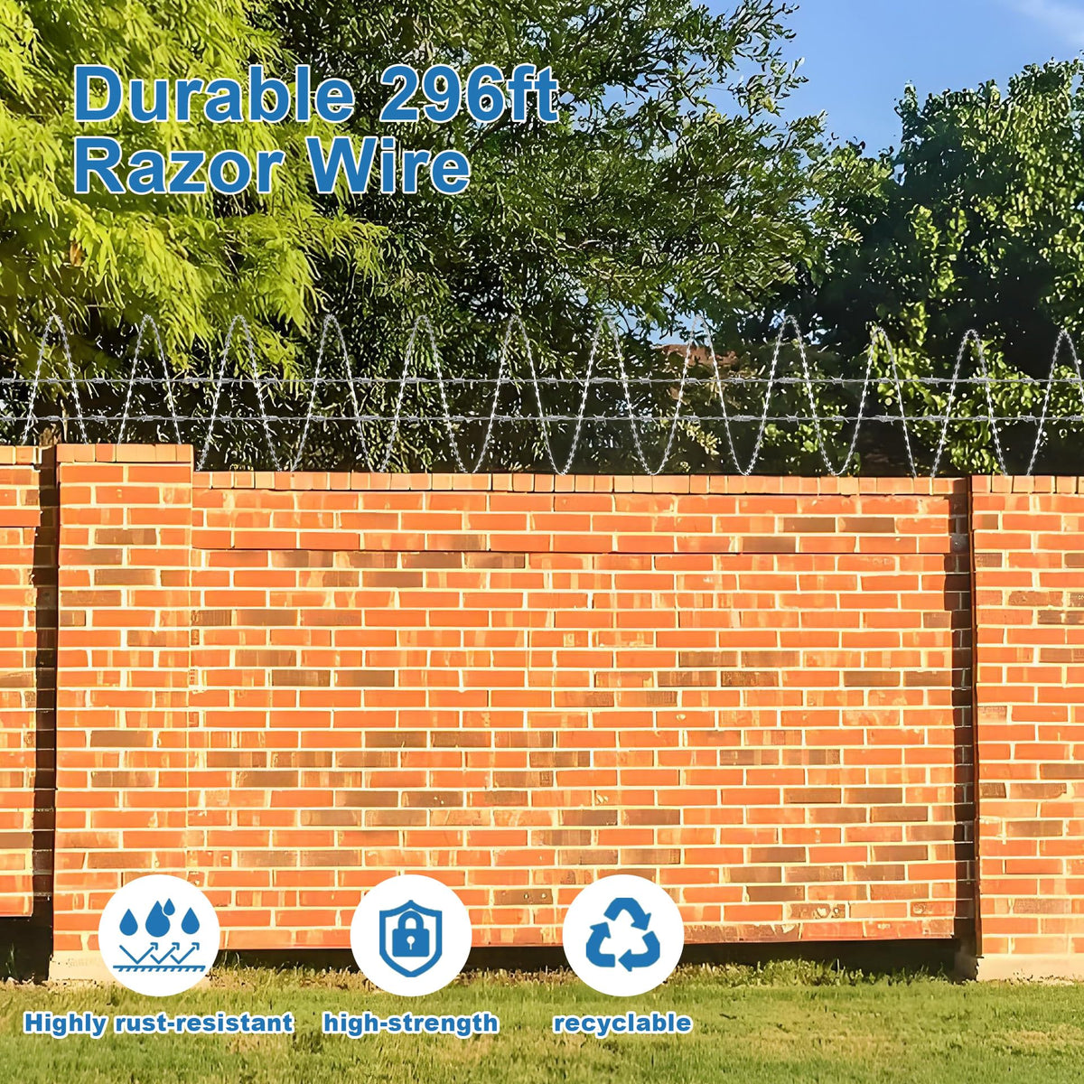 Finerelprot reinforced spikes and elastic core deter intruders.