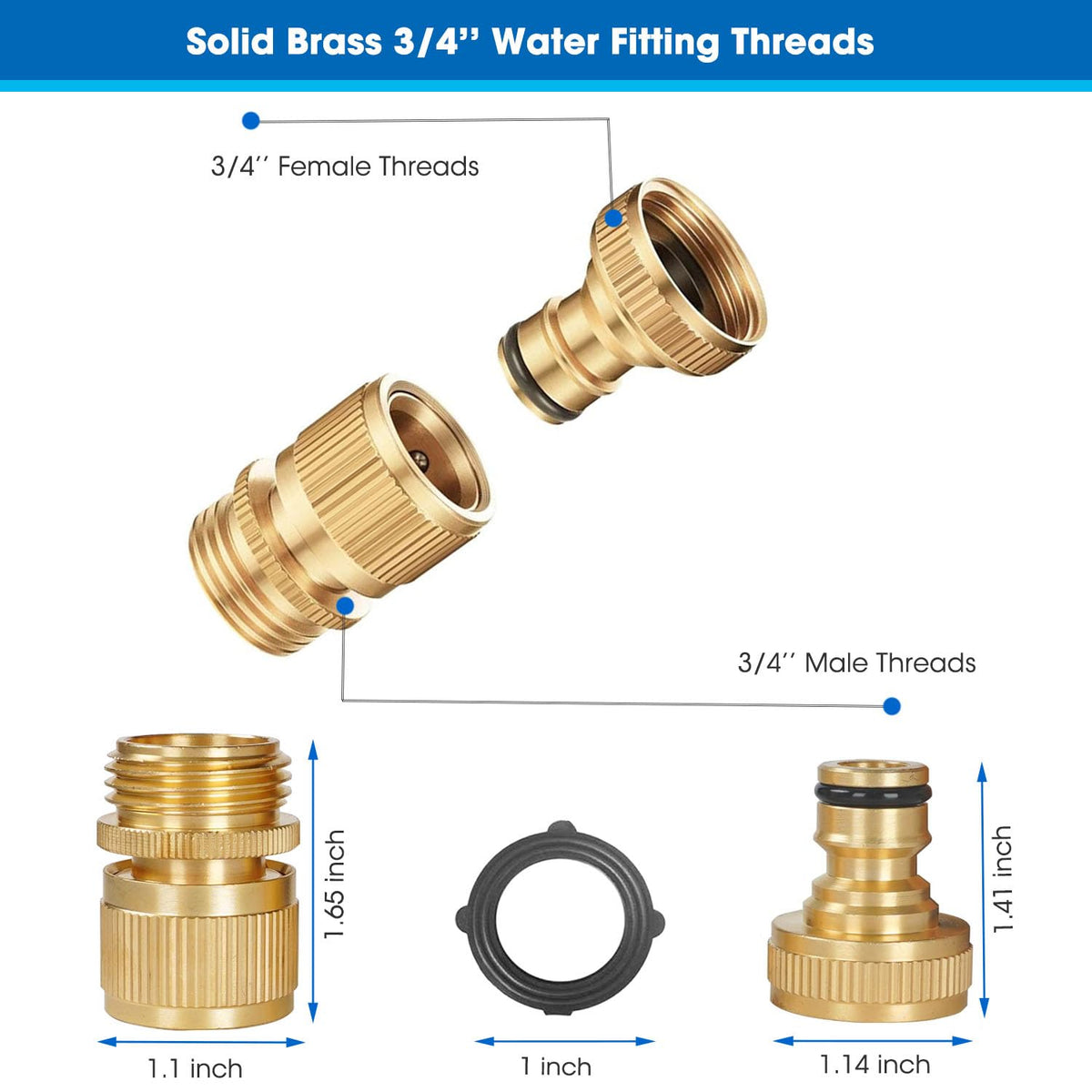 FINEST+ brass quick-connect with snap-lock demonstrates leak-proof seal in action.