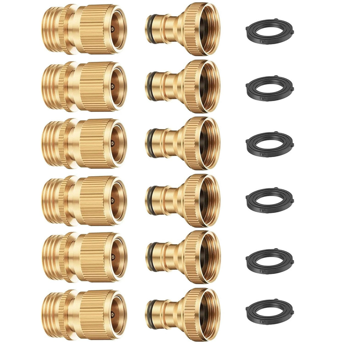 FINEST+ brass garden hose quick connector showing solid construction for durability.