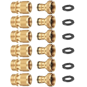 FINEST+ brass garden hose quick connector showing solid construction for durability.