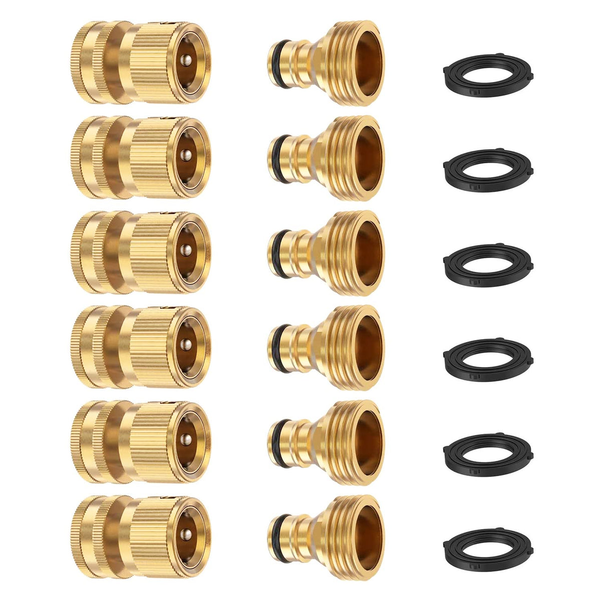 FINEST+ garden hose quick connector set with brass fittings for a leak-free connection.