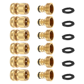 FINEST+ garden hose quick connector set with brass fittings for a leak-free connection.