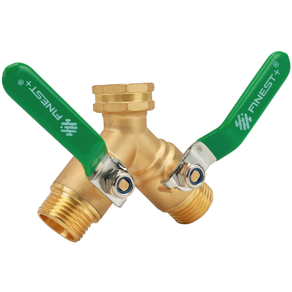 FINEST+ garden hose splitter 2-way enables two outlets for simultaneous watering.