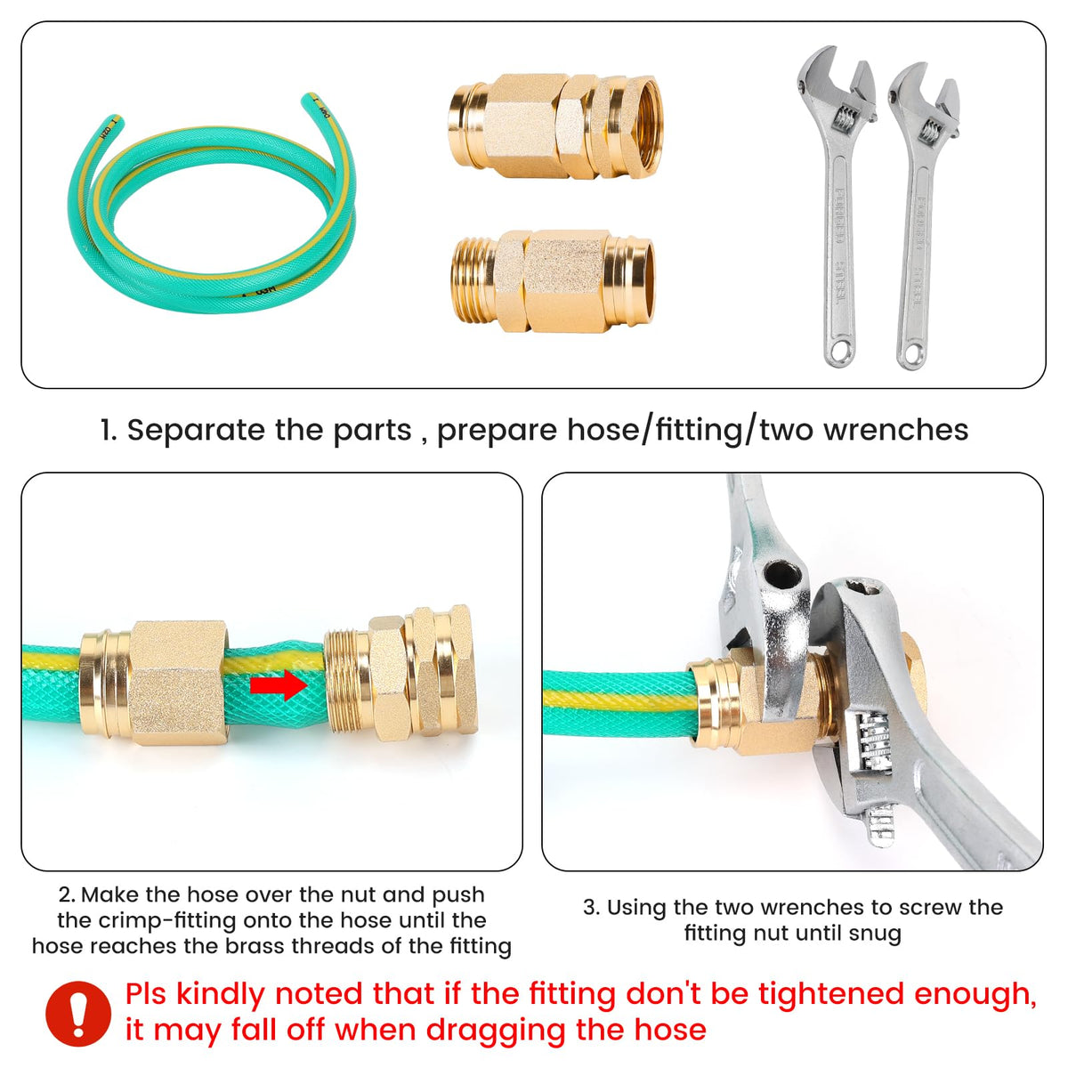 FINEST+ INEST+ aluminum female end connector for easy hose repairs