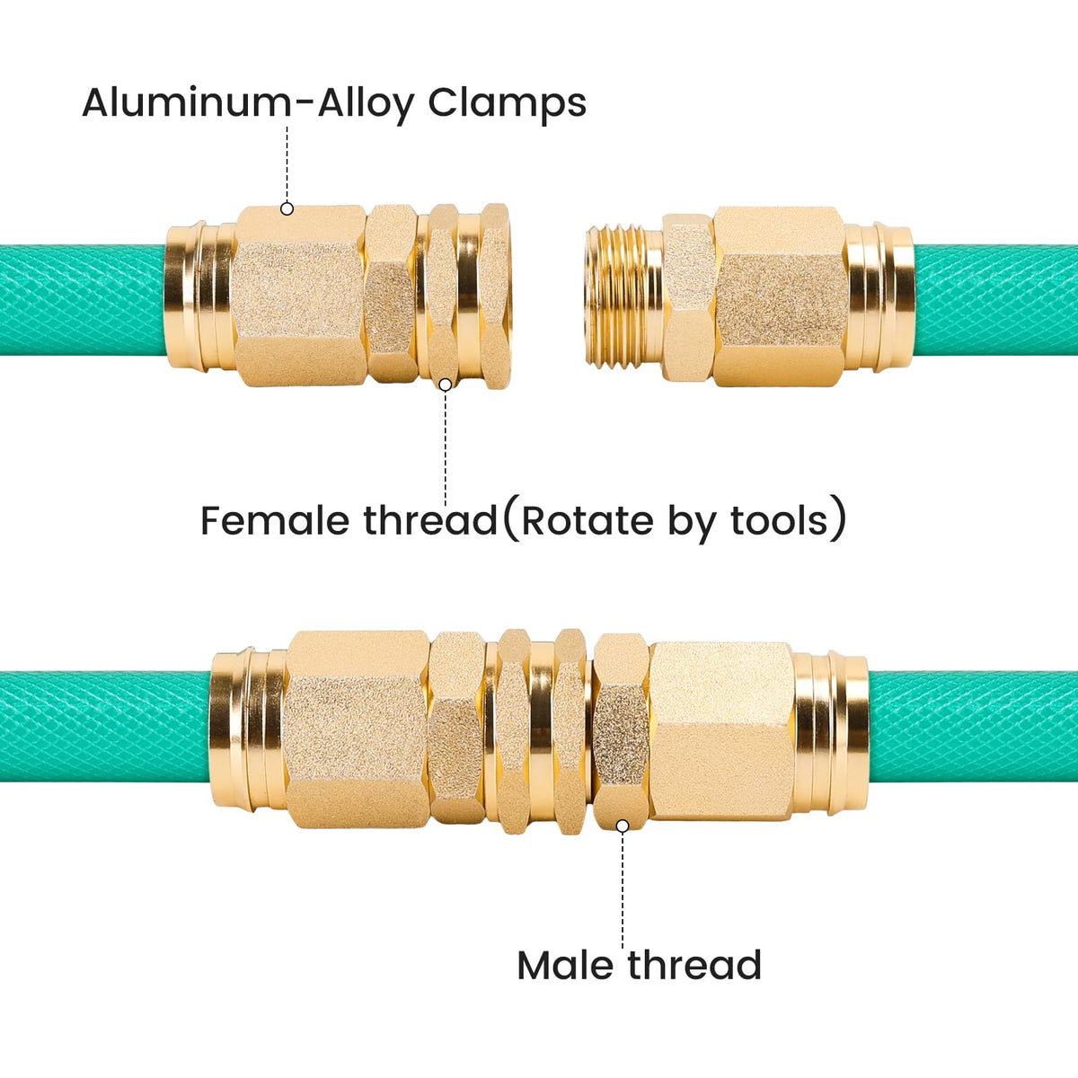 FINEST+ INEST+ aluminum male end connector ensures secure hose connections