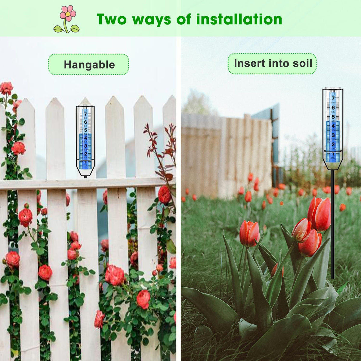 FINEST+ outdoor rain gauge kit designed for garden, lawn, farm.