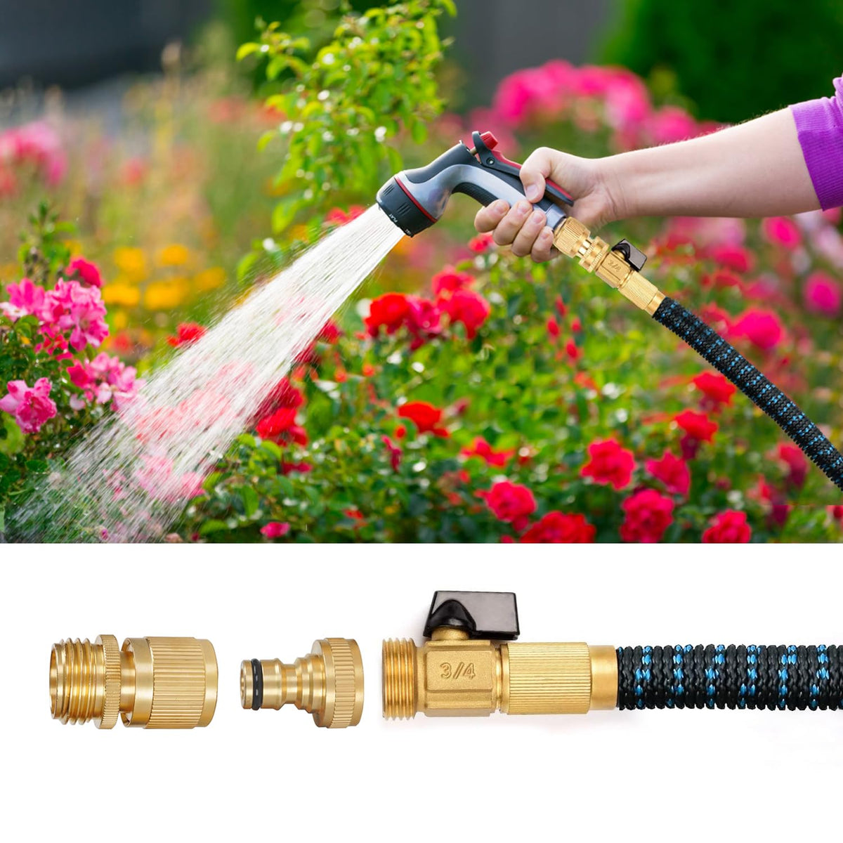 FINEST+ solid brass construction resists rust and corrosion during regular garden use.