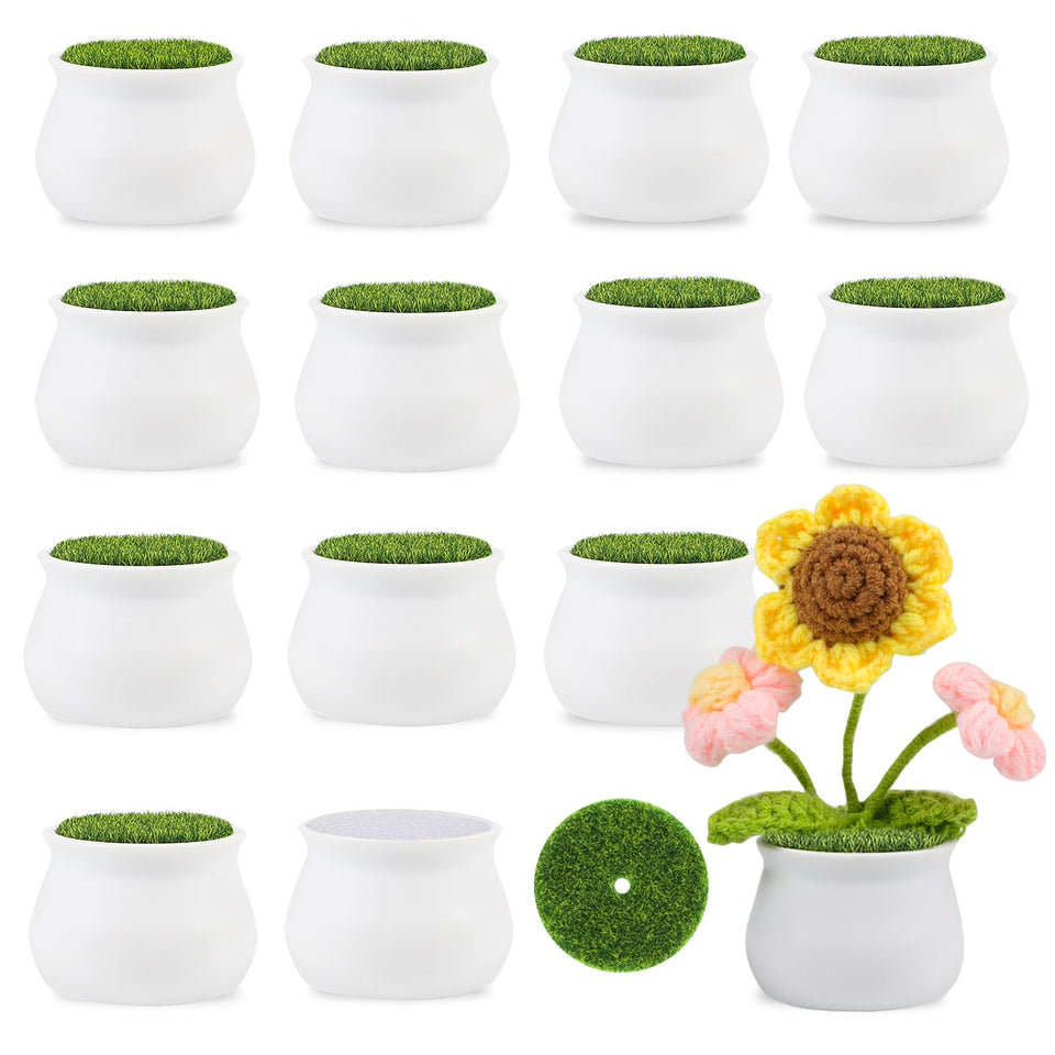 FINGOOO 2-inch white plastic pots for tiny plants, lightweight and durable.