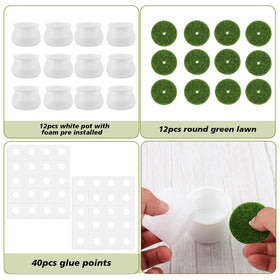 FINGOOO foam preinstalled in pot for quick crochet plant setups.
