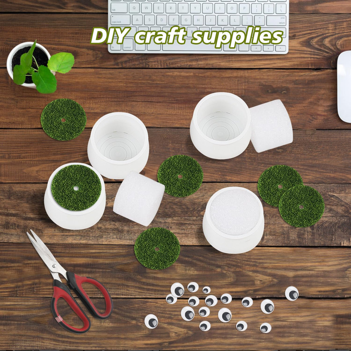 FINGOOO lightweight, durable plastic pots for versatile crafts and decor.