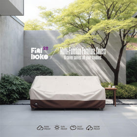 Finiboko 3Seater Sofa Cover beige brown look complements outdoor decor