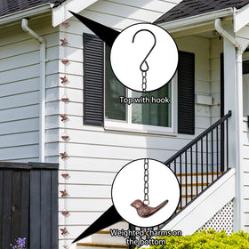 Finphoon outdoor rain chain installation for porch, garden, balcony.
