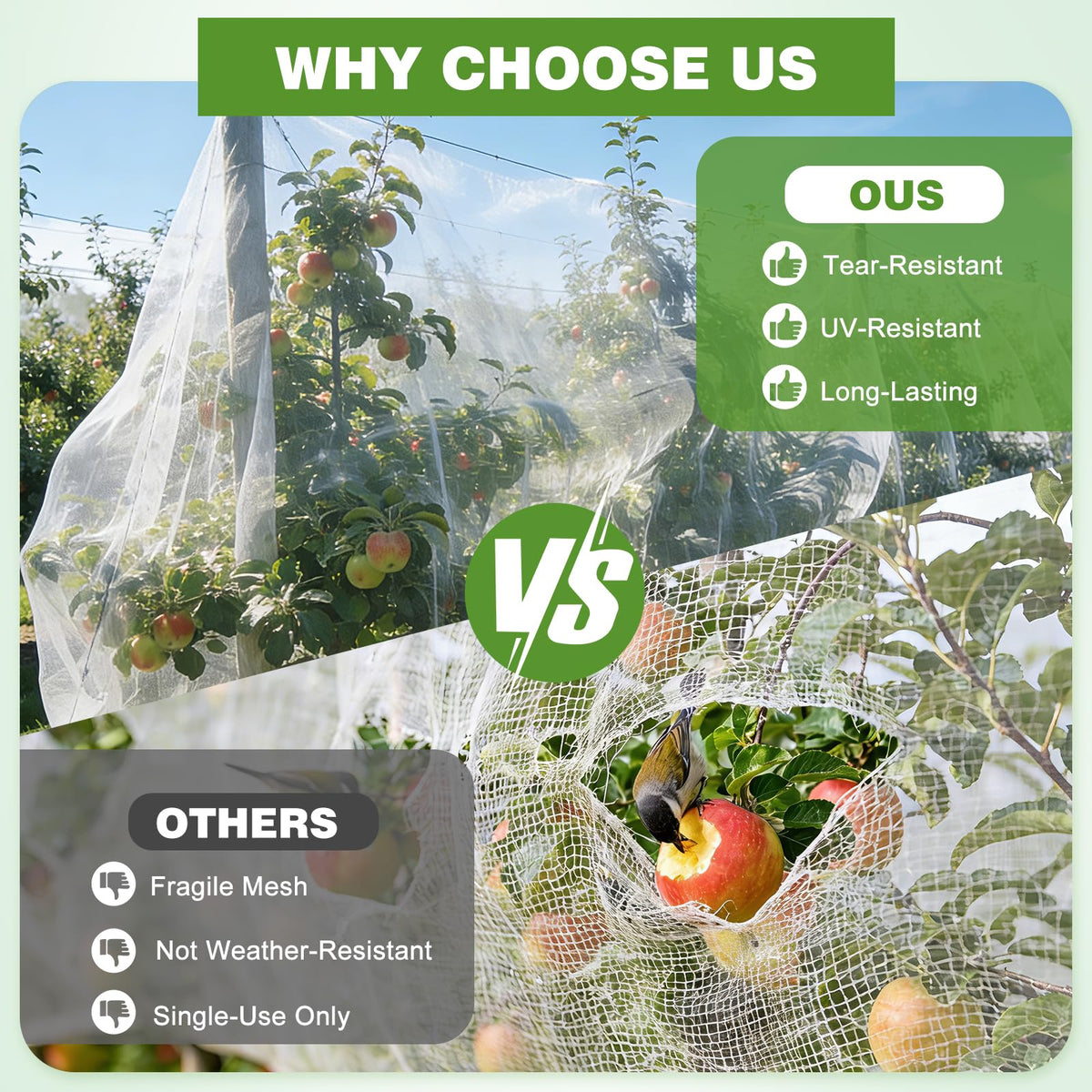 Fippy 10x50 ft roll offers quick setup for raised beds and rows.