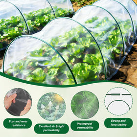 Fippy clips secure the netting for a tight, durable grow tunnel setup.