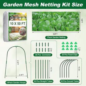 Fippy garden hoops with steel inner tube provide sturdy frame support.