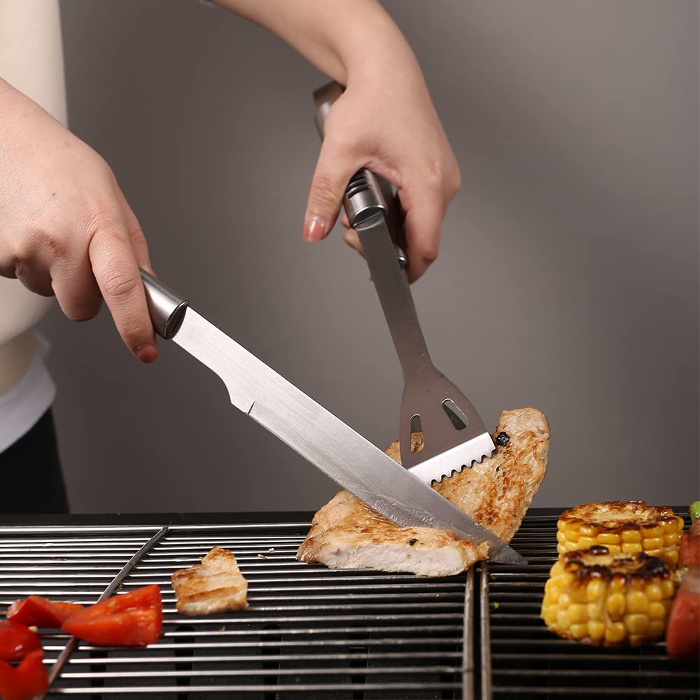 FIRBISI grill fork for piercing and handling hot cuts with control.