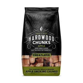 Fire & Flavor Apple Wood Chunks Pack for rich, mildly sweet smoke.