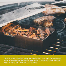 Fire & Flavor chips on a foil pan with holes for even heat distribution.