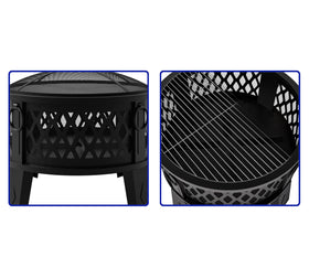 Fire Beauty diamond-pattern exterior in black finish adds premium lounge appeal.