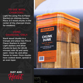 Fire & Flavor Cherry Wood Chunks in smoker box delivering even heat