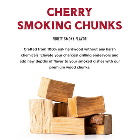 Fire & Flavor Cherry Wood Chunks on charcoal for deeper fruity smoke