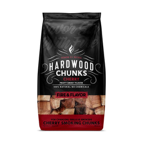 Fire & Flavor Cherry Wood Chunks pack for flavorful smoking and grilling