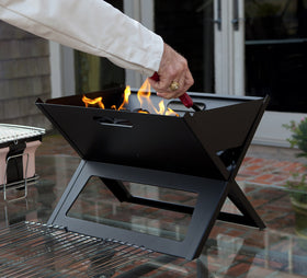 Fire Sense Notebook Grill uses high-heat paint for outdoor durability