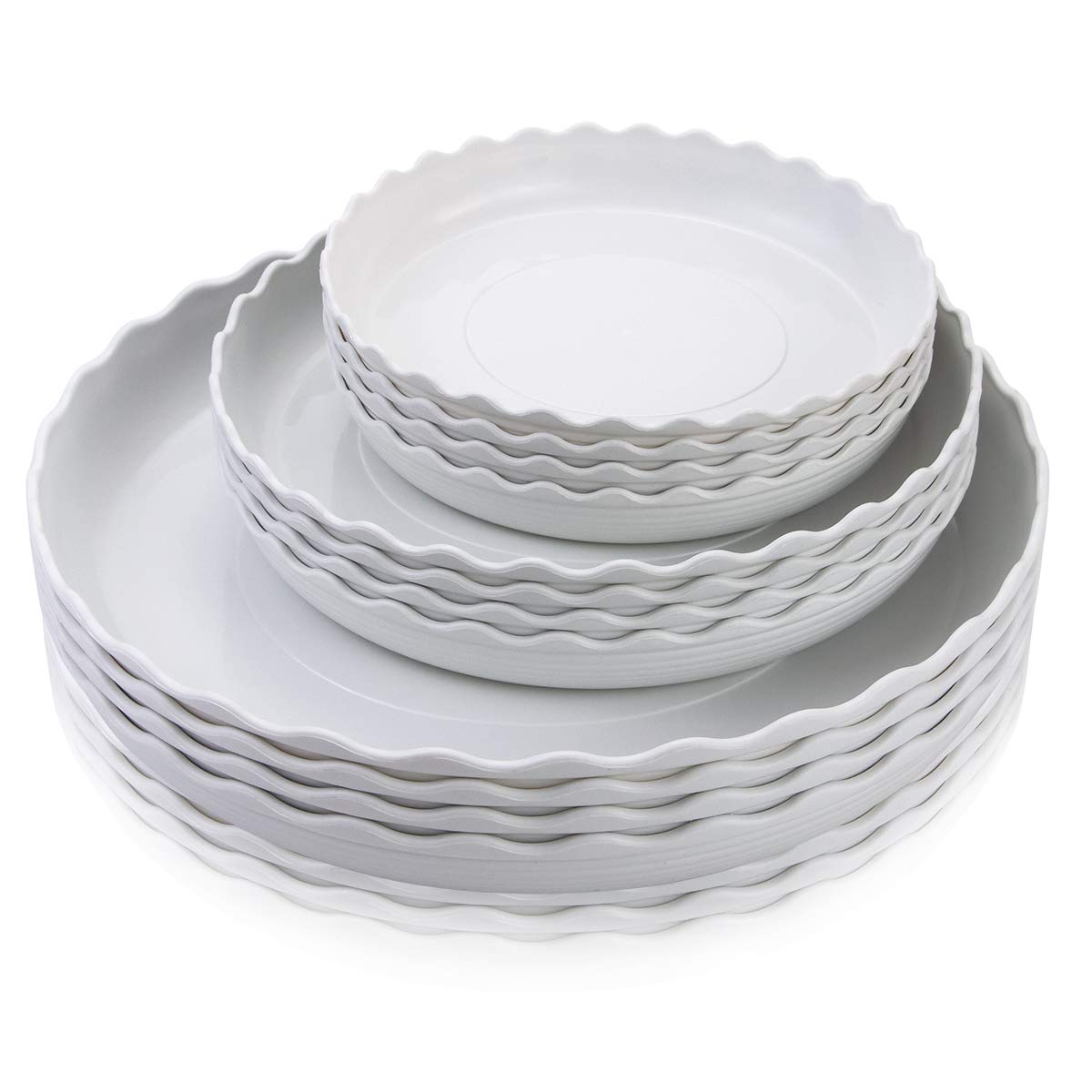 FIREBOOMOON 6-inch round wave-edge saucer protecting surfaces from drips.