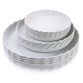 FIREBOOMOON 6-inch round wave-edge saucer protecting surfaces from drips.