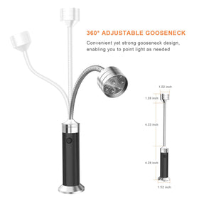 Fireor flexible gooseneck directs light exactly where you need.