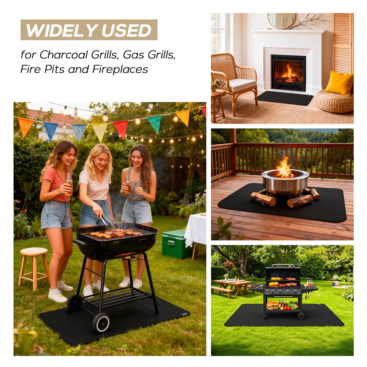 FireWESS double-sided silicone coating shown on a heat-resistant grill mat.