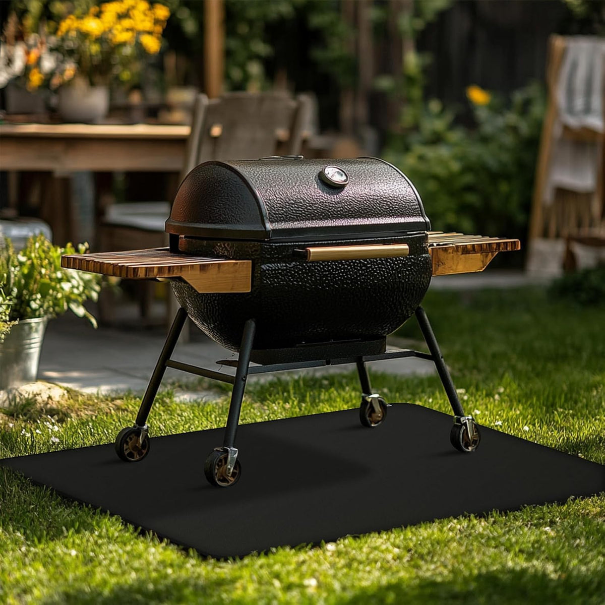 FIREWESS mat features neat edge stitching for reliable performance under heat.