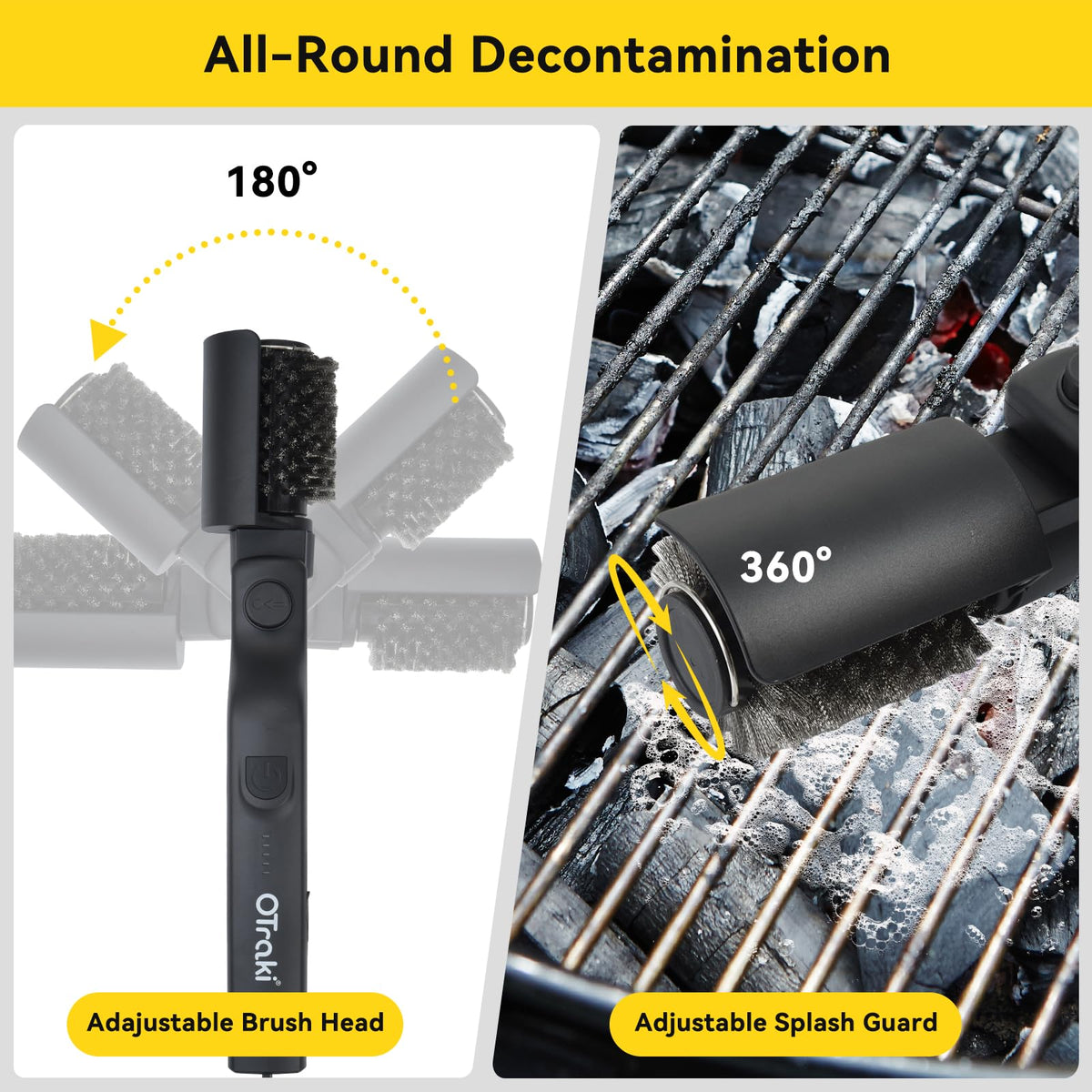 FIRINER 180° rotating head keeps hands safe while reaching corners.