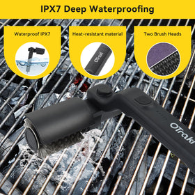 FIRINER three-speed electric grill brush for light to heavy-duty BBQ cleaning.