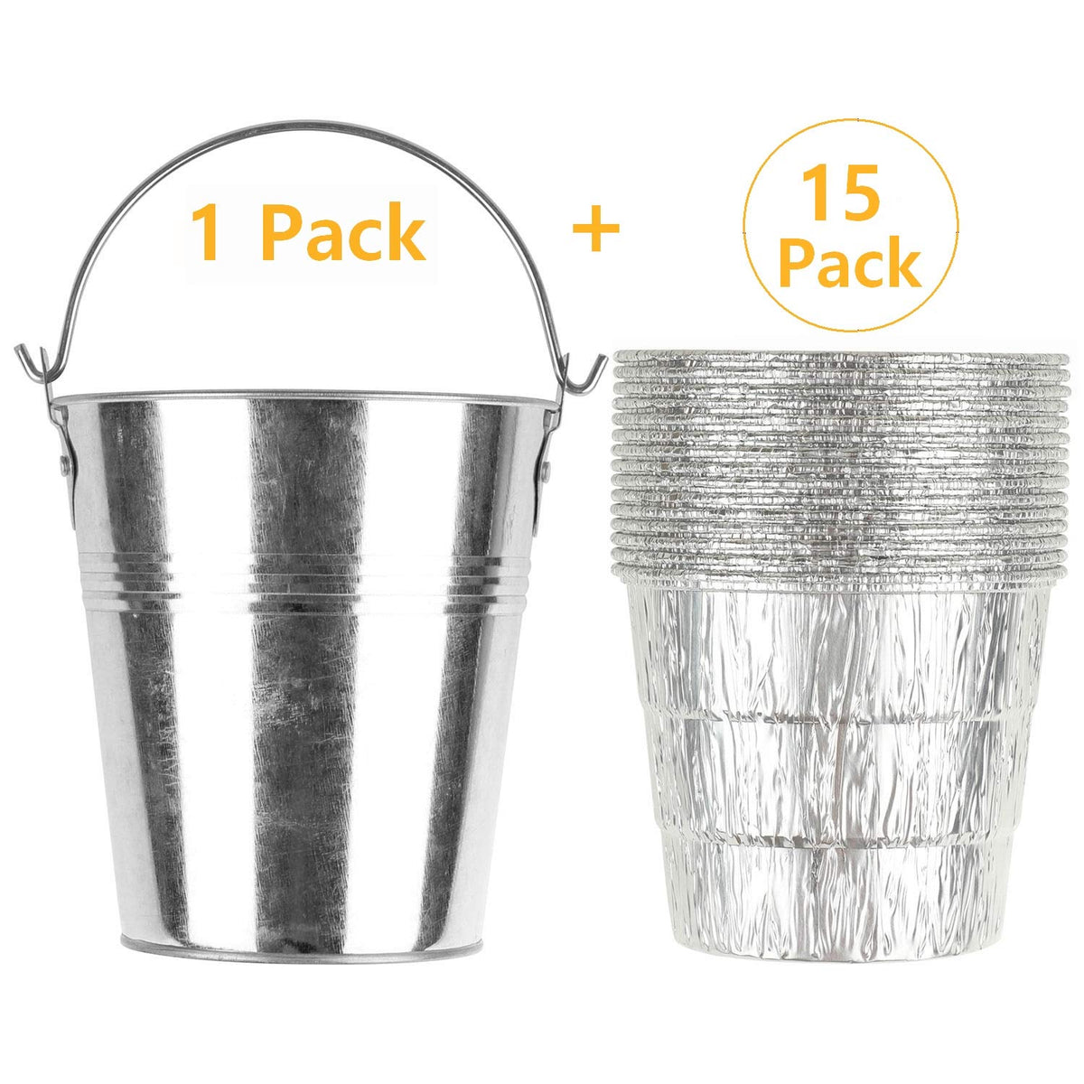 Firsgrill 15-pack liners preventing grease mess during cleanup.