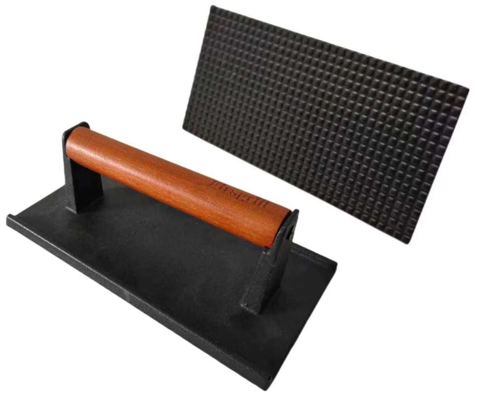 Firsgrill 8.3x4 heavy duty cast iron press for burgers and panini