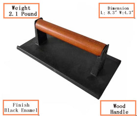 Firsgrill full product shot highlighting cast iron and wooden handle
