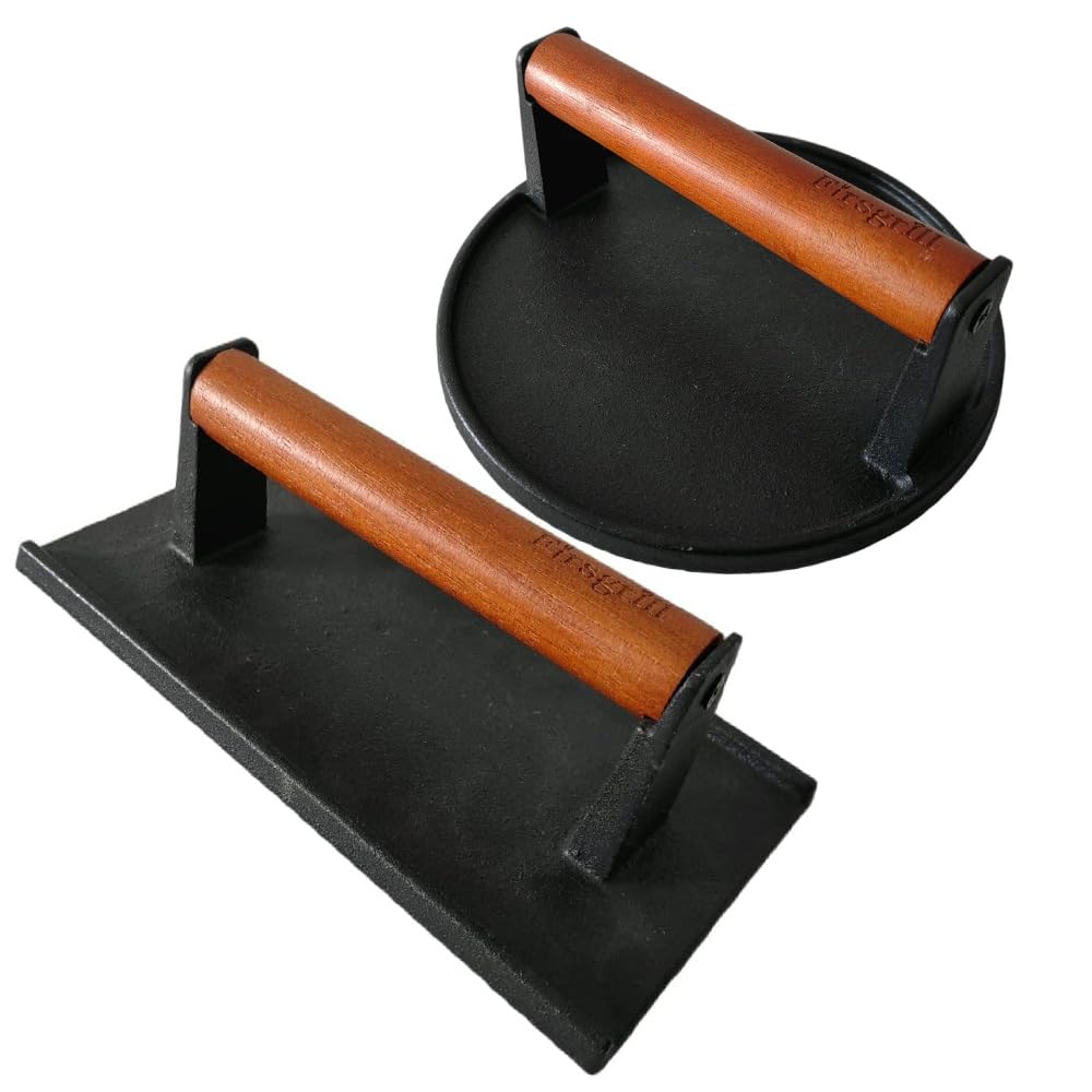 Firsgrill burger press round, 7.08-inch, for even sear on a hot griddle