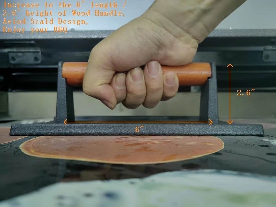 Firsgrill cool touch wood handle keeps hands safe during cooking