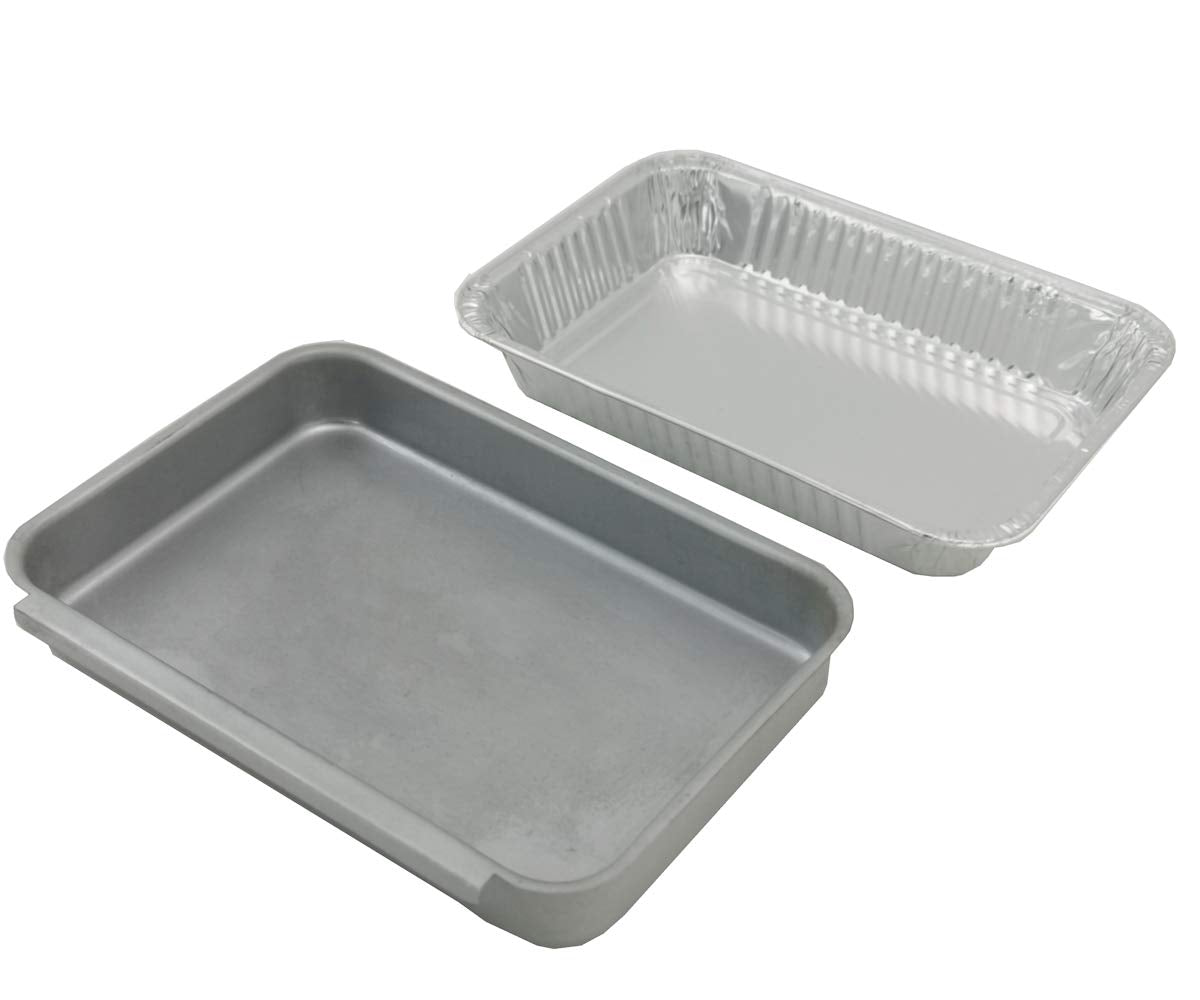 Firsgrill drip pans packaged, compatible with Weber and other gas grills.