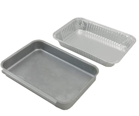 Firsgrill drip pans packaged, compatible with Weber and other gas grills.