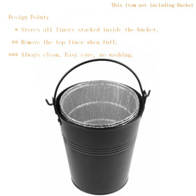 Firsgrill liner installed in bucket beside pellet grill for cleaner drips