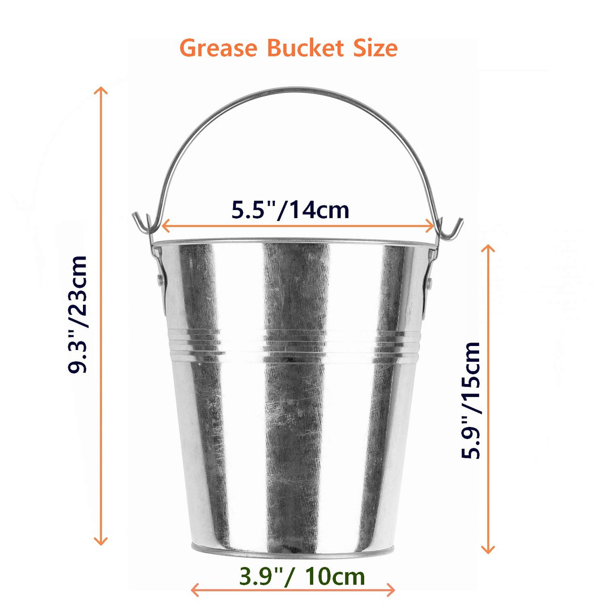 Firsgrill liner-compatible bucket eases cleanup after grilling sessions.