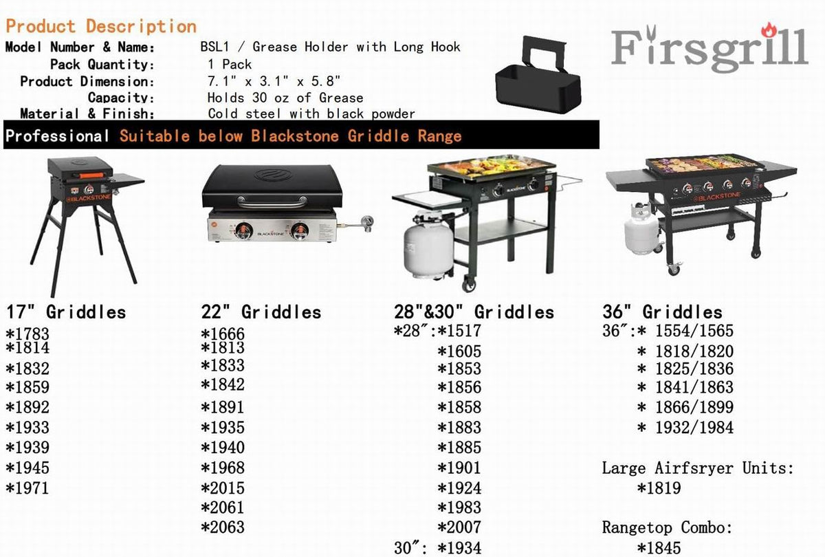 Firsgrill 36in tray protects your cooker and contains drips during long events.