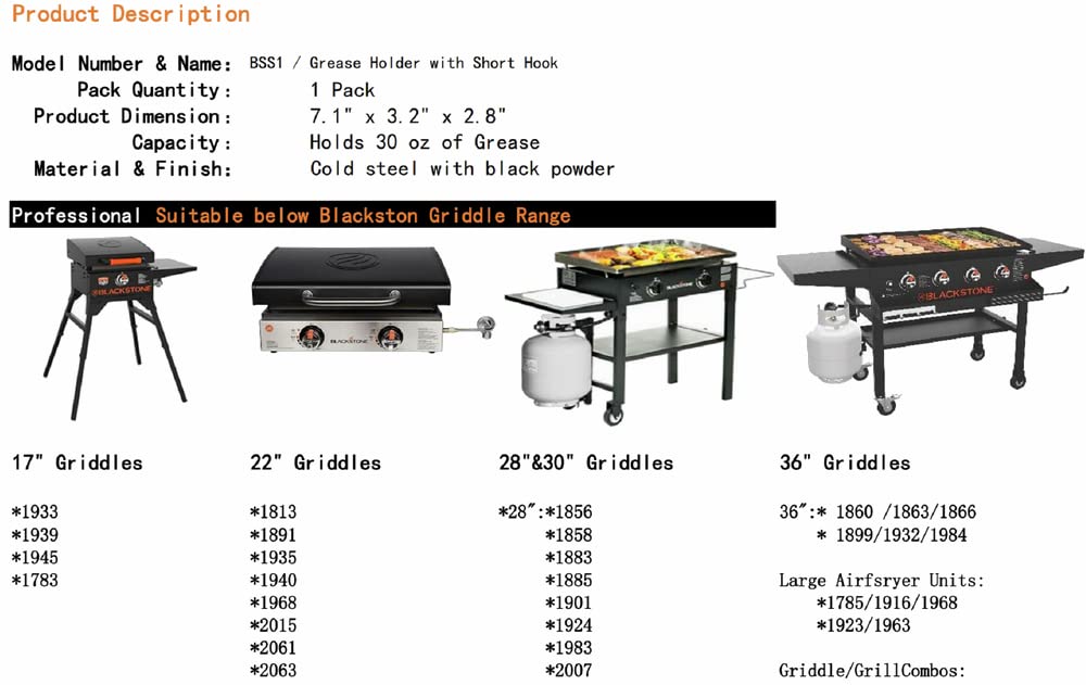 Firsgrill tray fits multiple Blackstone stove sizes for versatility.