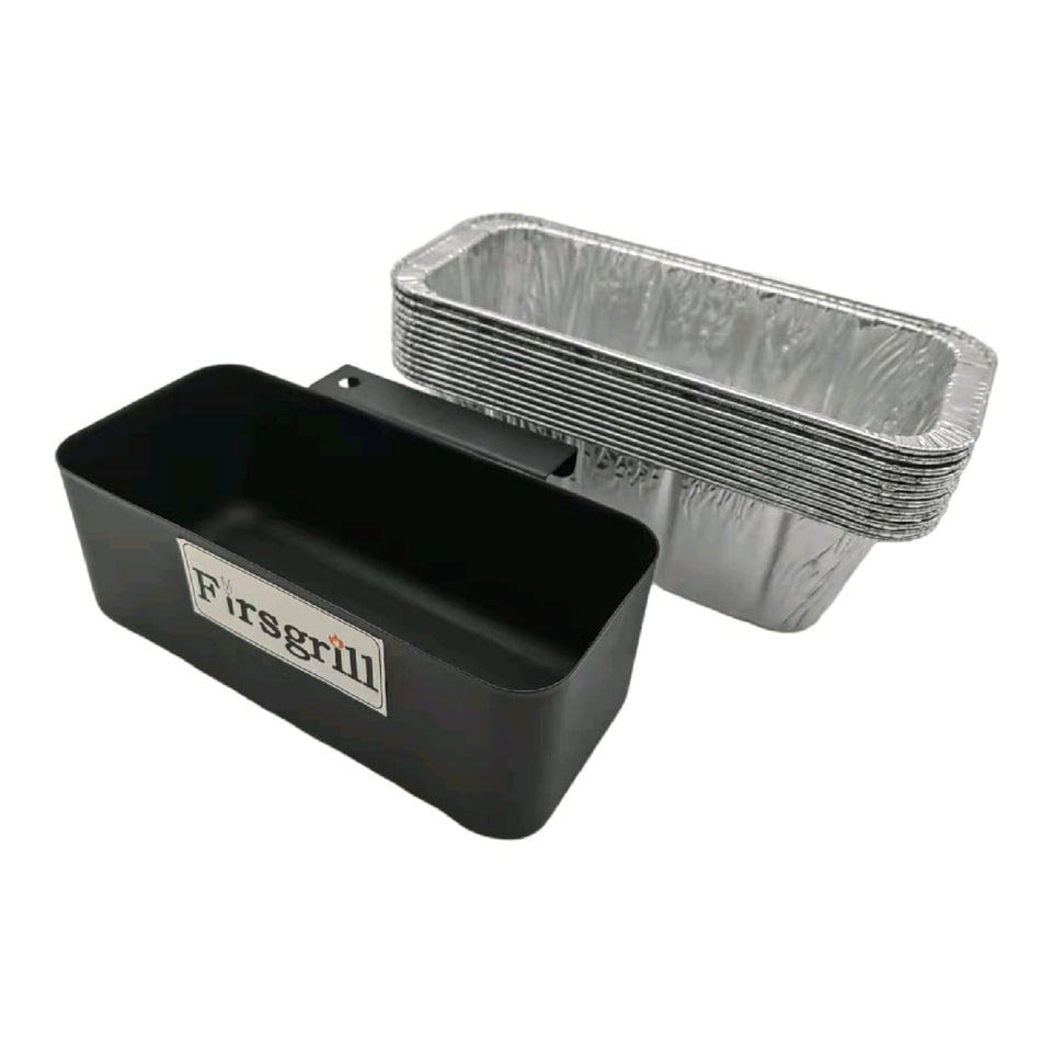 Firsgrill grease cup foil tray install on Blackstone griddle.