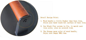 Firsgrill wood-handle press with stay-cool grip for safe handling
