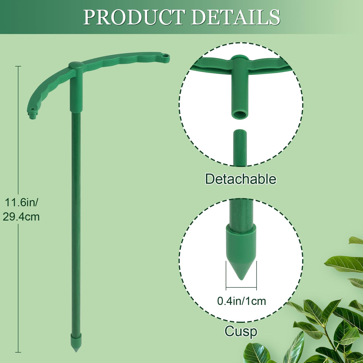 First-zgel easy-install arc stake enables quick, secure fence style support.