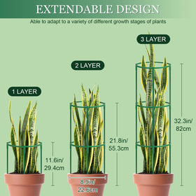 First-zgel stackable garden stakes system offers modular support for evolving plant shapes.