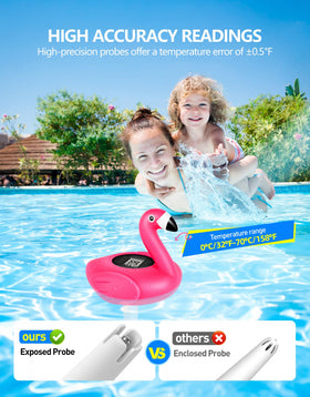FirstE rope tether keeps the thermometer secured by the poolside.